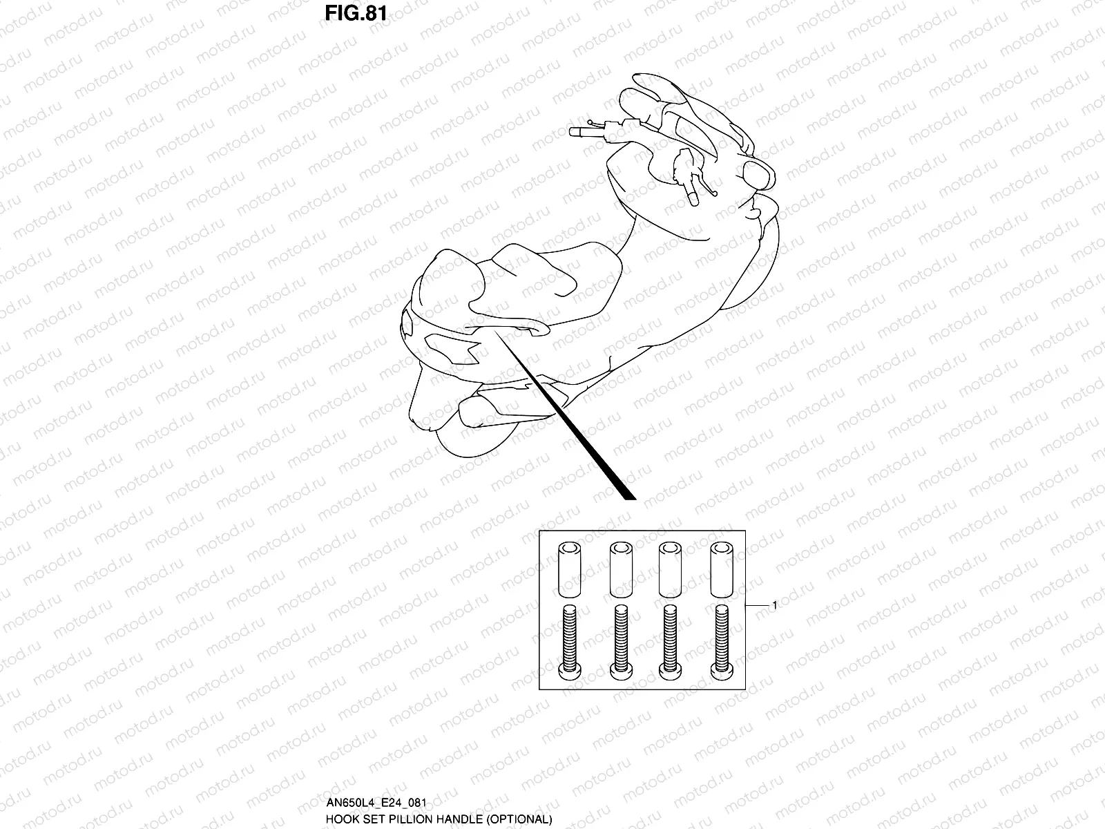 81 - HOOK SET PILLION HANDLE (OPTIONAL)