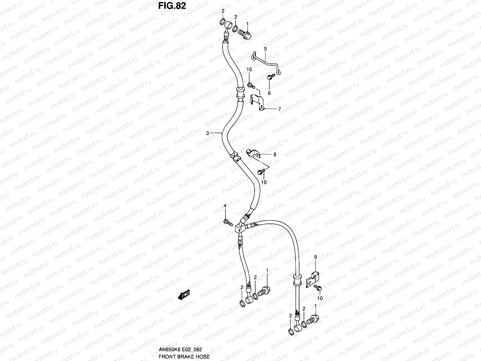 82 - FRONT BRAKE HOSE (AN650K6/K7/K8/K9/L0)