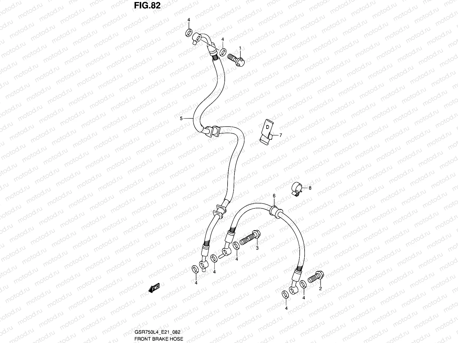 82 - FRONT BRAKE HOSE (GSR750UEL4 E21)
