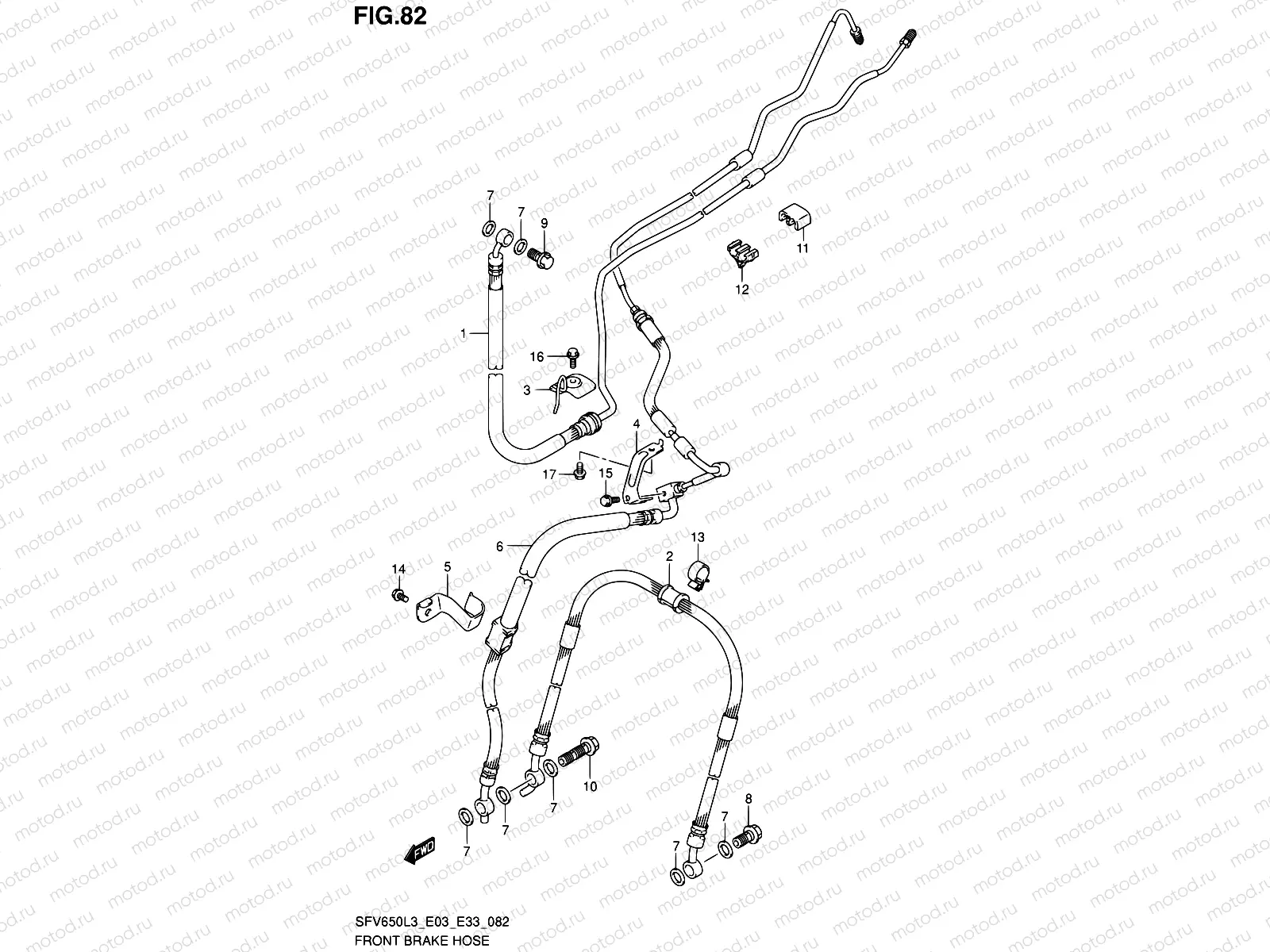 82 - FRONT BRAKE HOSE (SFV650AL3 E33)