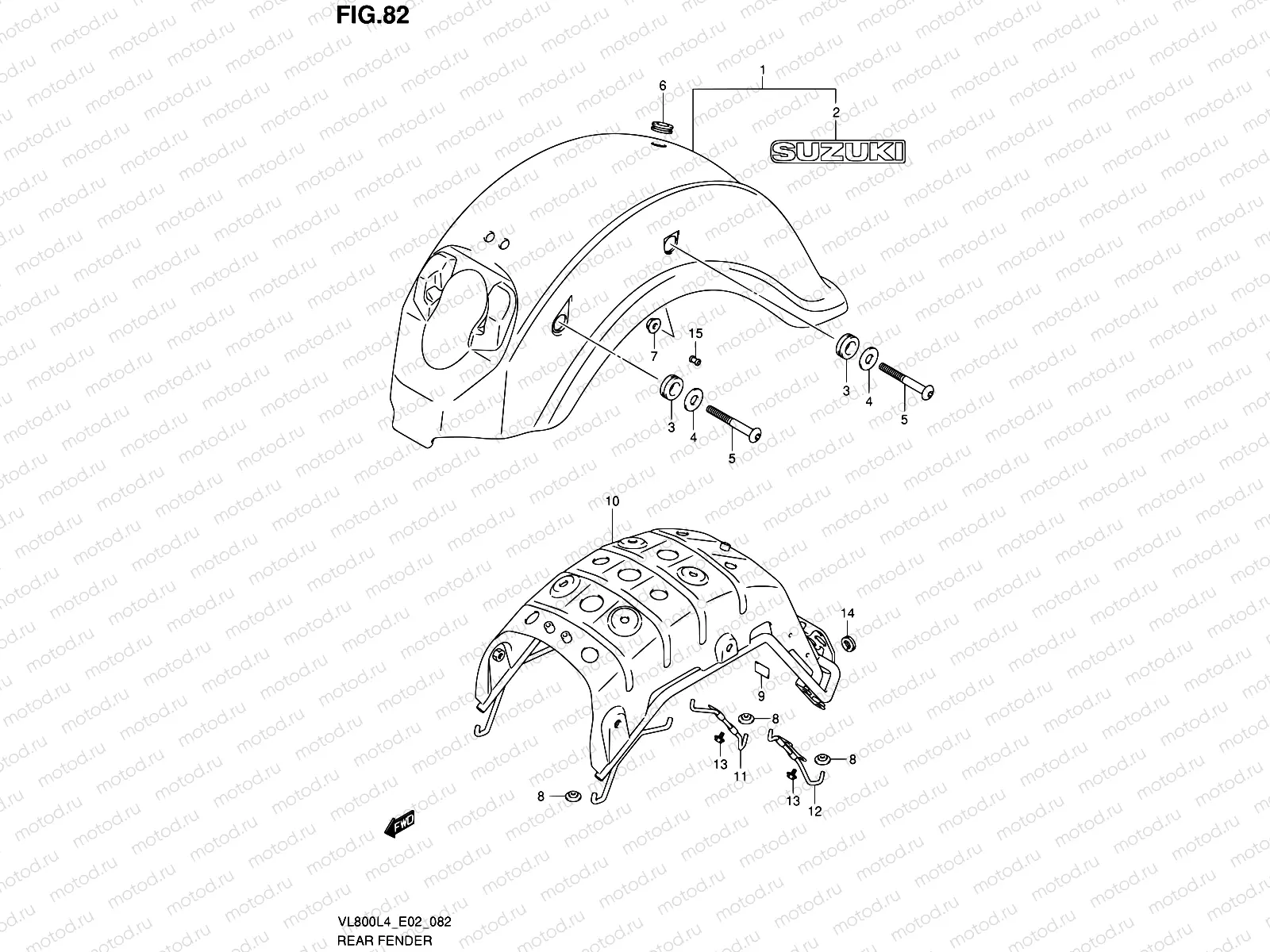 82 - REAR FENDER (VL800L4 E19)