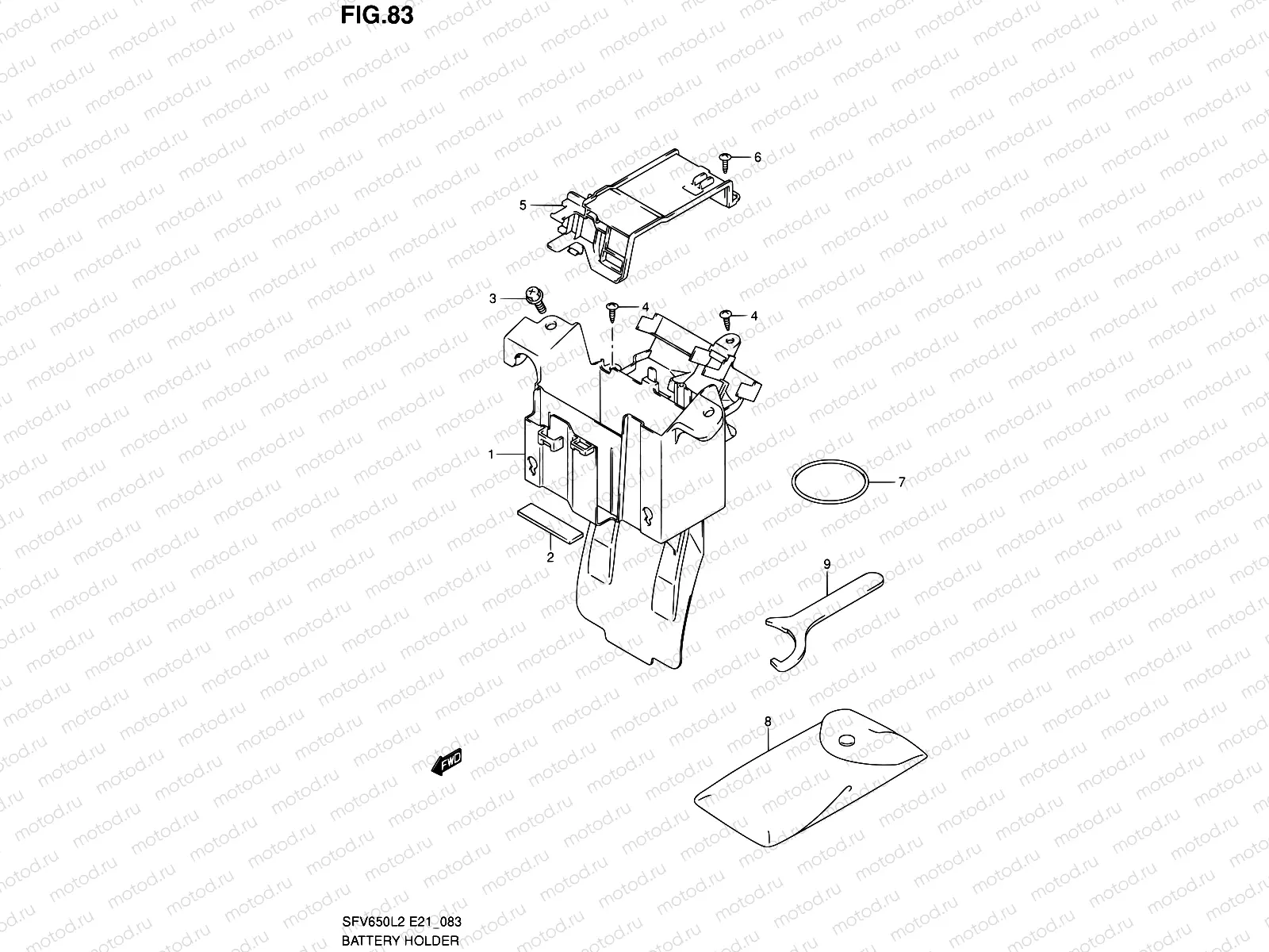 83 - BATTERY HOLDER (SFV650UL2 E21)