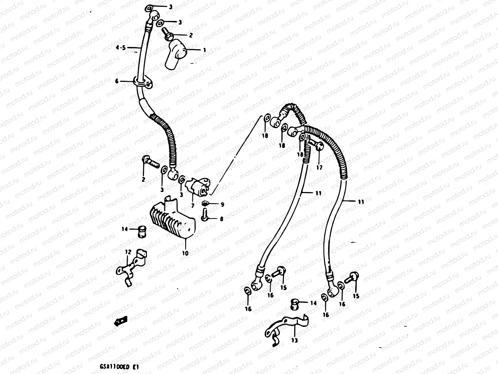 83 - FRONT BRAKE HOSE (GSX1100Z/D/XD)