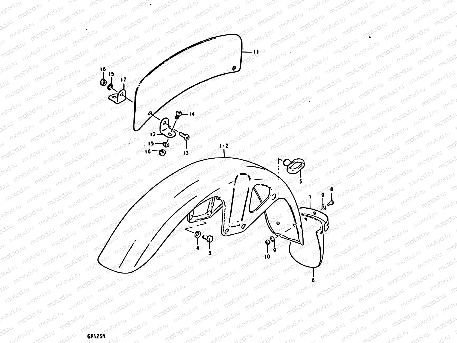 83 - FRONT FENDER (GP125UC, GP125UN)