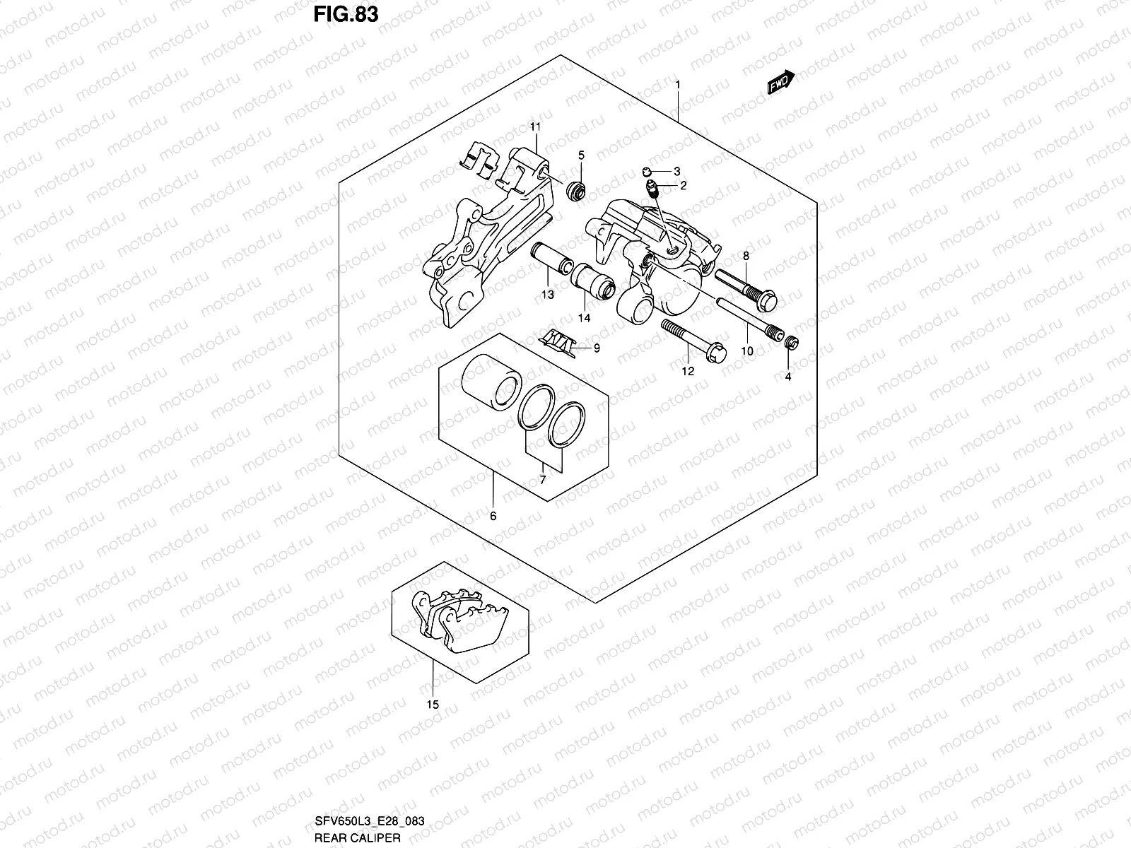 83 - REAR CALIPER (SFV650AL3 E28)