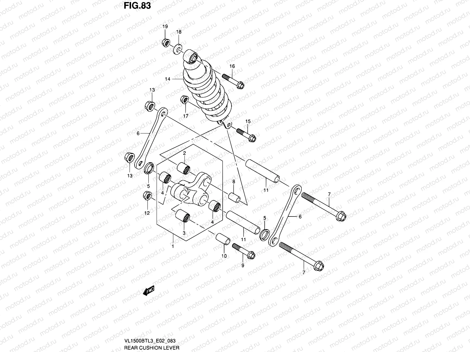 83 - REAR CUSHION LEVER (VL1500BTL3 E02)