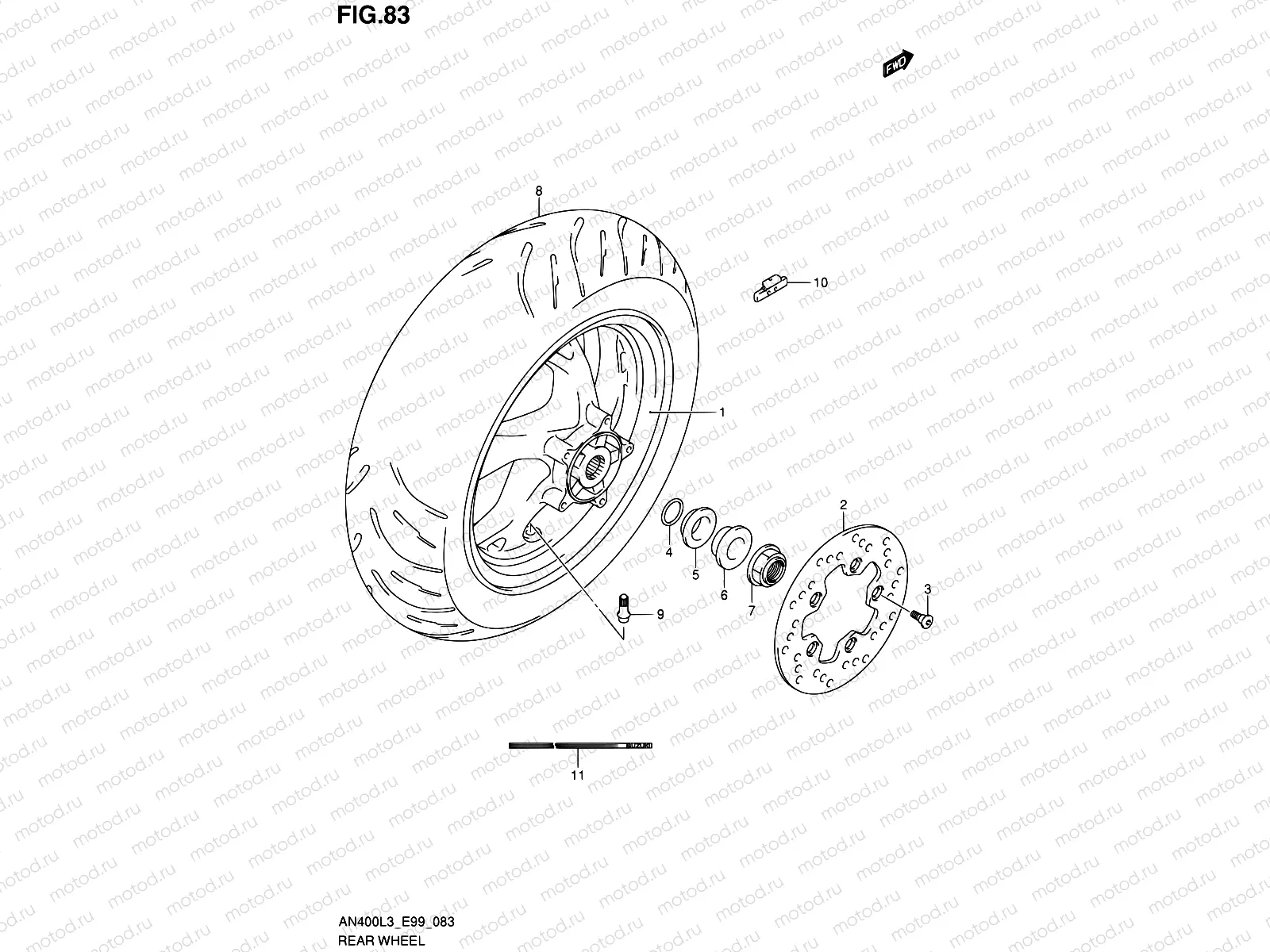 83 - REAR WHEEL (AN400L3 E99)