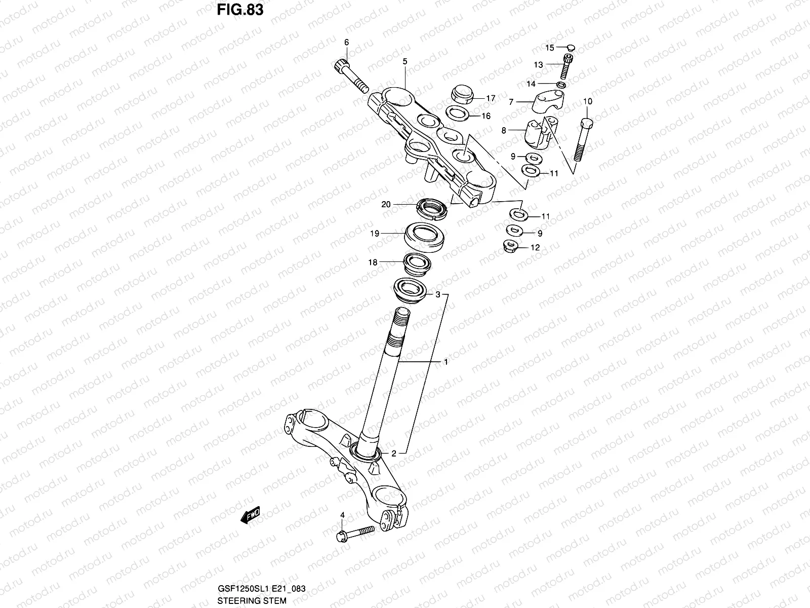 83 - STEERING STEM (GSF1250SL1 E24)