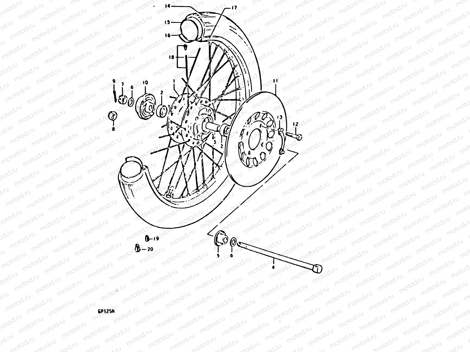 84 - FRONT WHEEL (GP125C, GP125N)