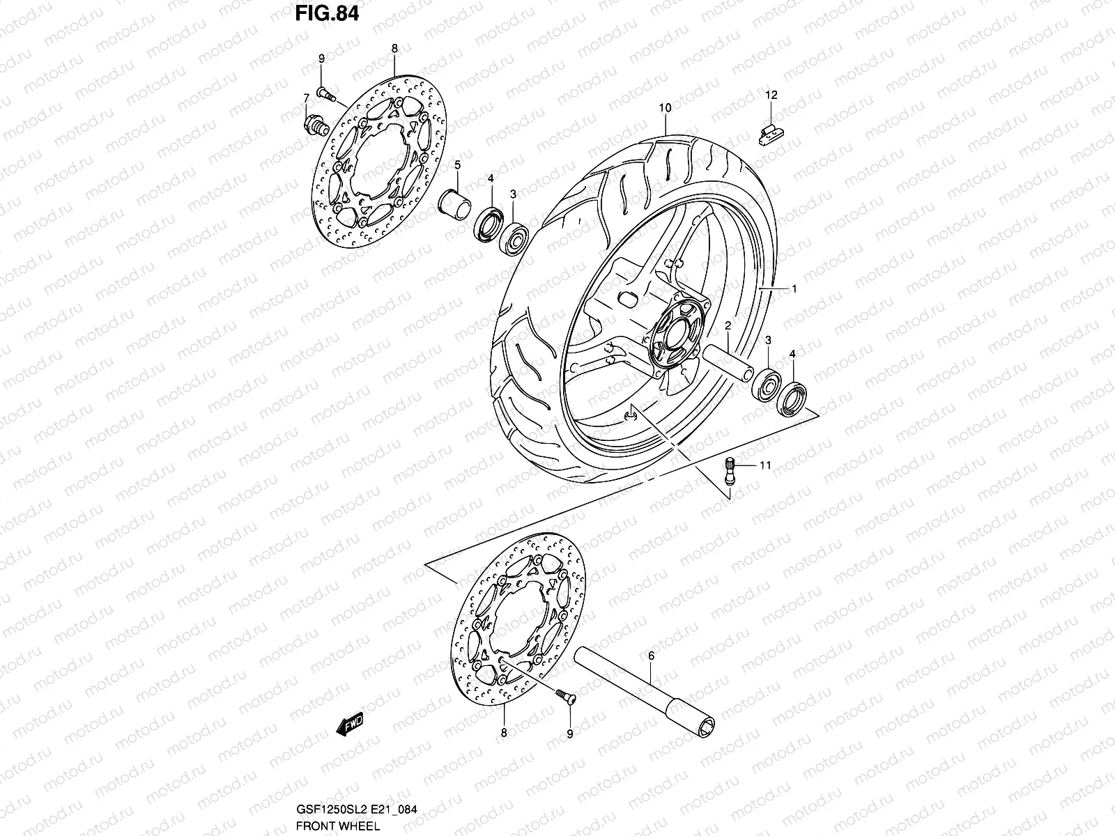 84 - FRONT WHEEL (GSF1250SL2 E24)
