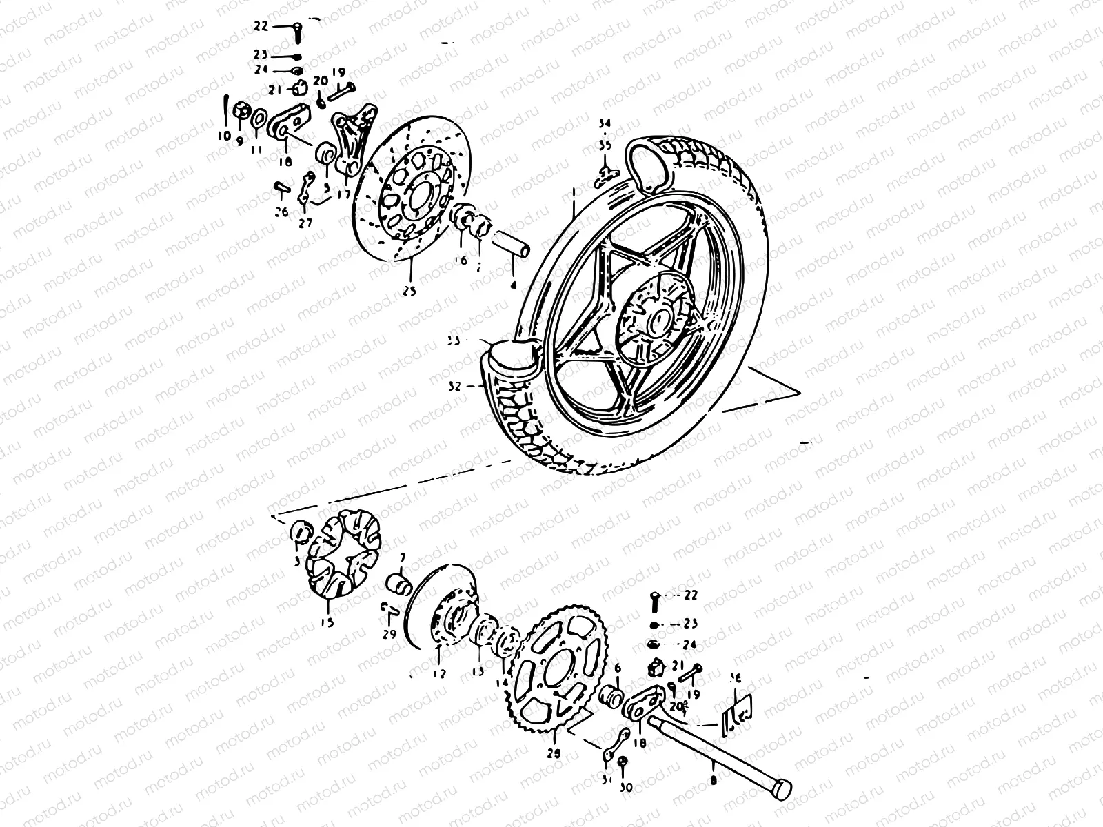 84 - REAR WHEEL (GSX1100ET, GSX1100EX)