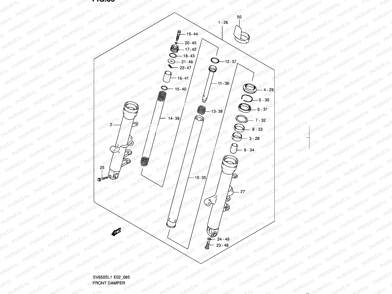 85 - FRONT DAMPER (SV650SL1 E02)