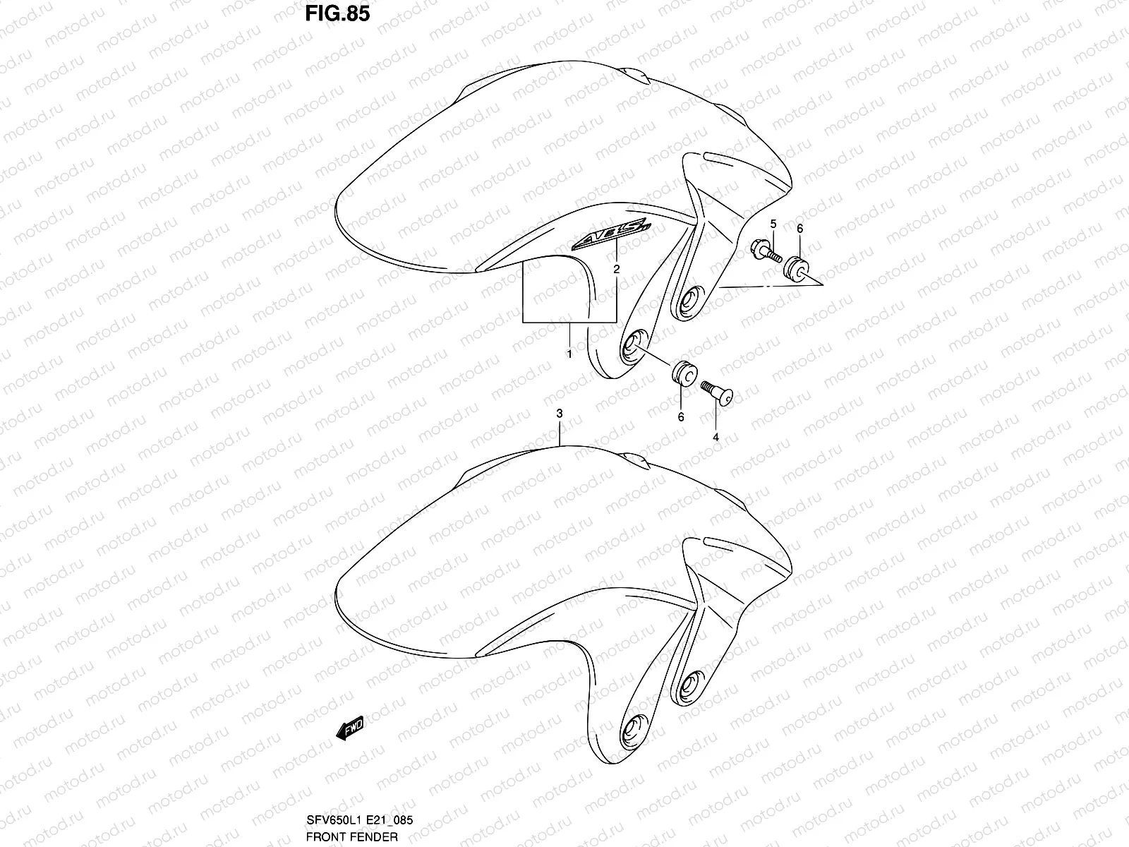 85 - FRONT FENDER (SFV650AL1 E21)