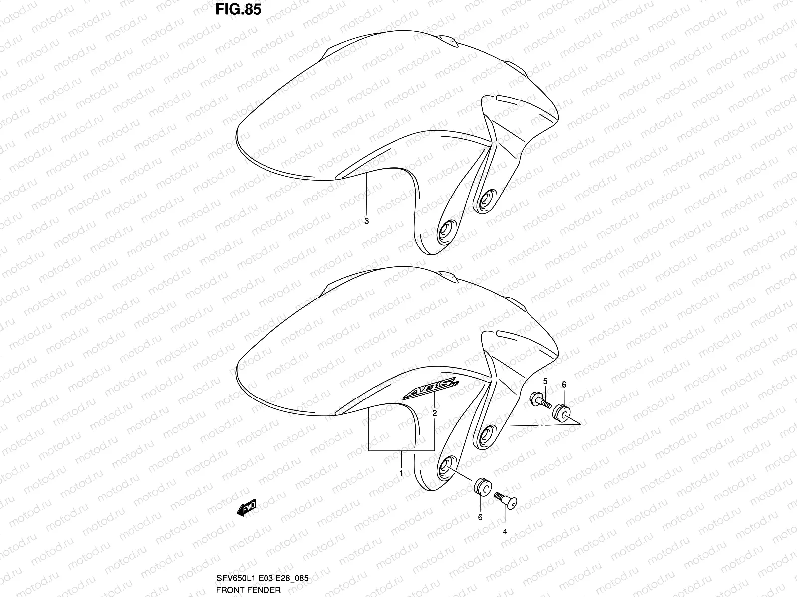 85 - FRONT FENDER (SFV650AL1 E33)