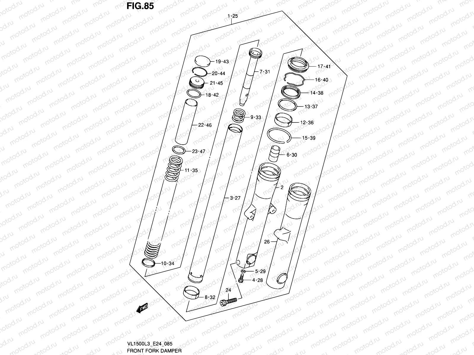 85 - FRONT FORK DAMPER (VL1500BL3 E24)