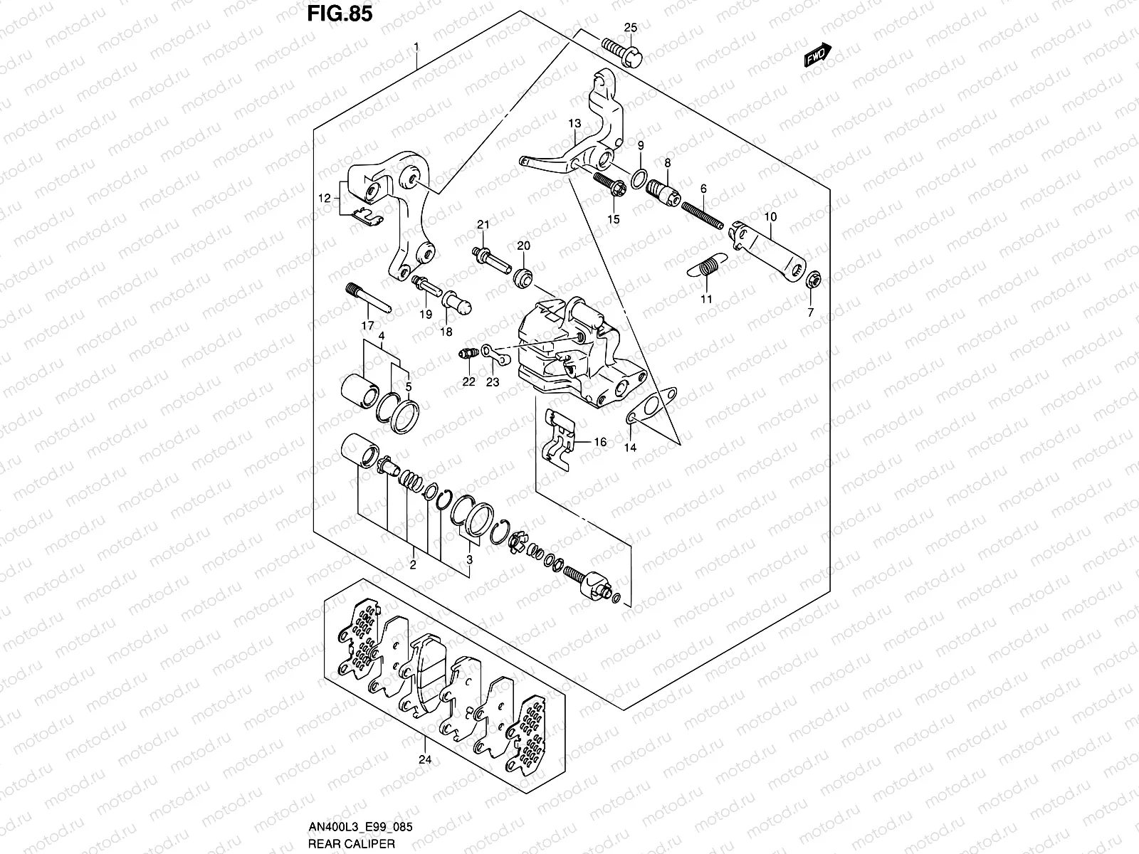 85 - REAR CALIPER (AN400L3 E99)
