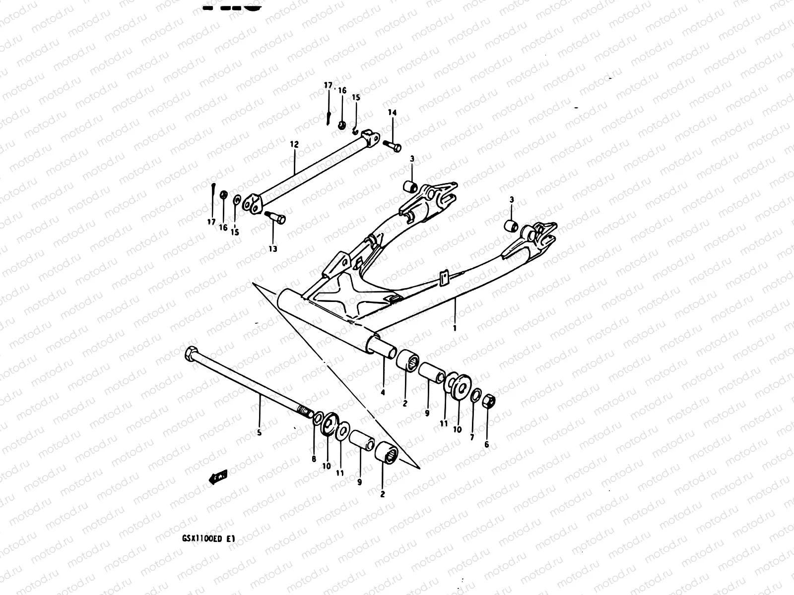 85 - REAR SWINGING ARM (GSX1100Z/D/XD)