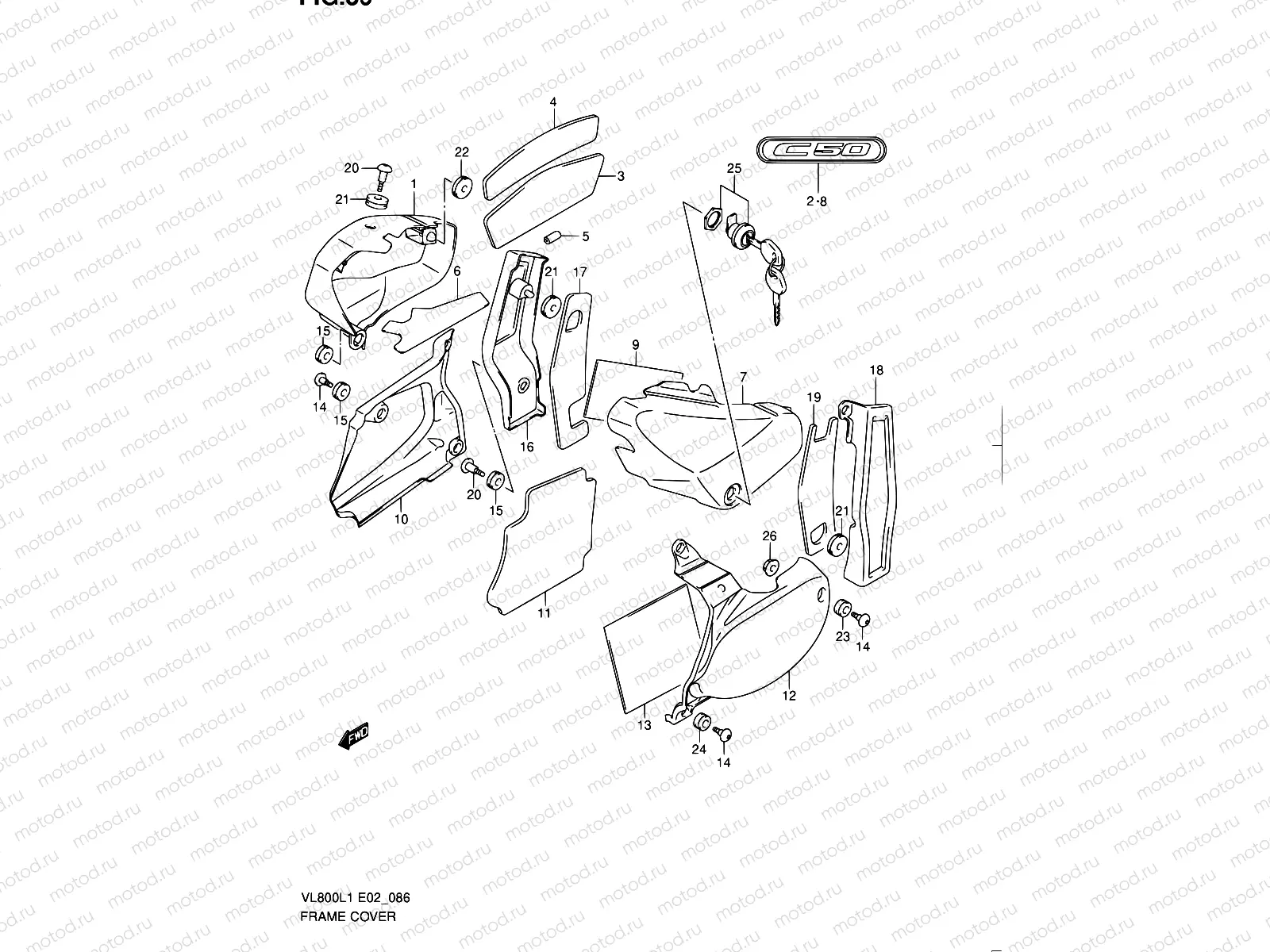 86 - FRAME COVER (VL800CL1 E24)