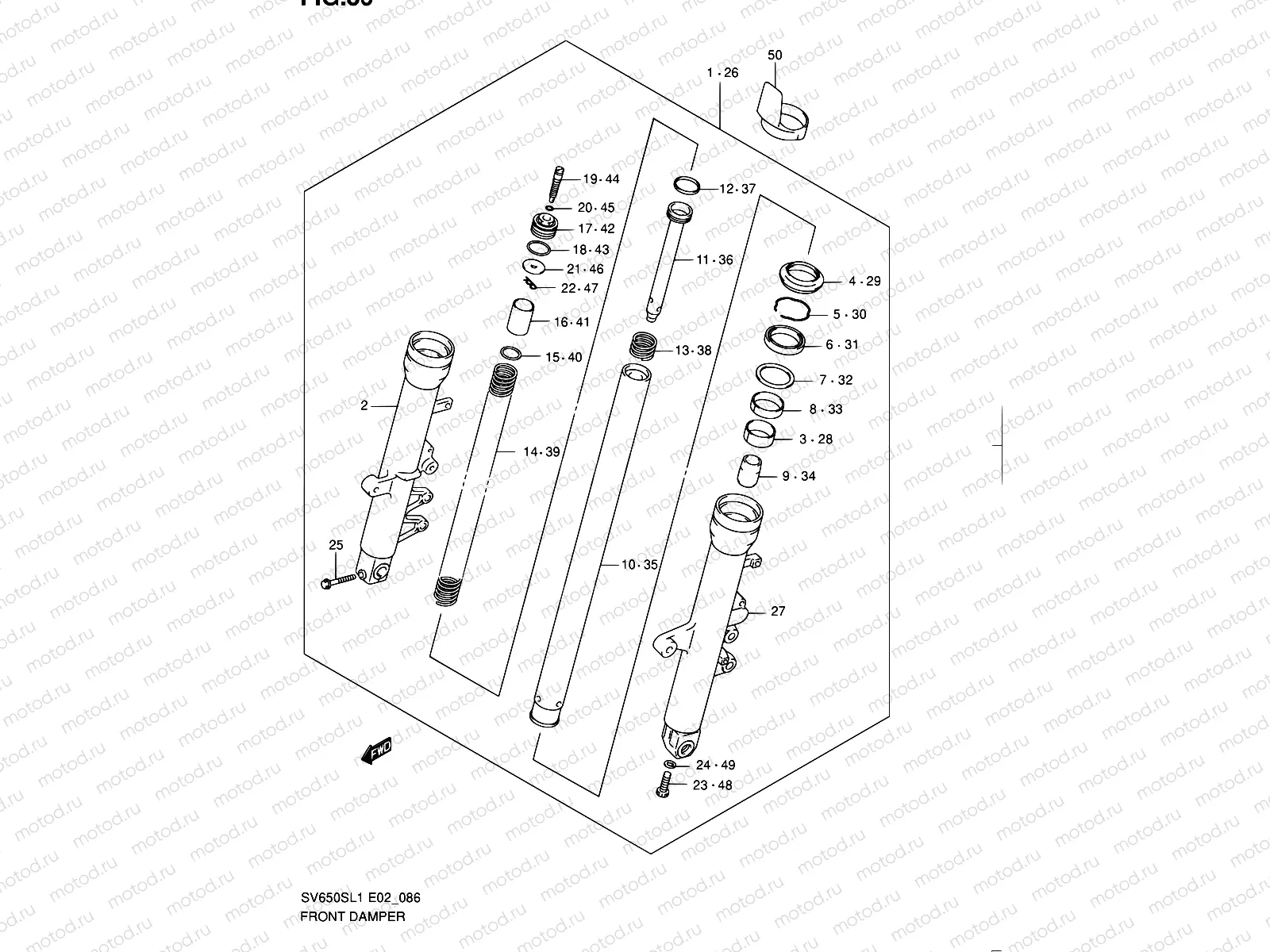 86 - FRONT DAMPER (SV650SL1 E24)