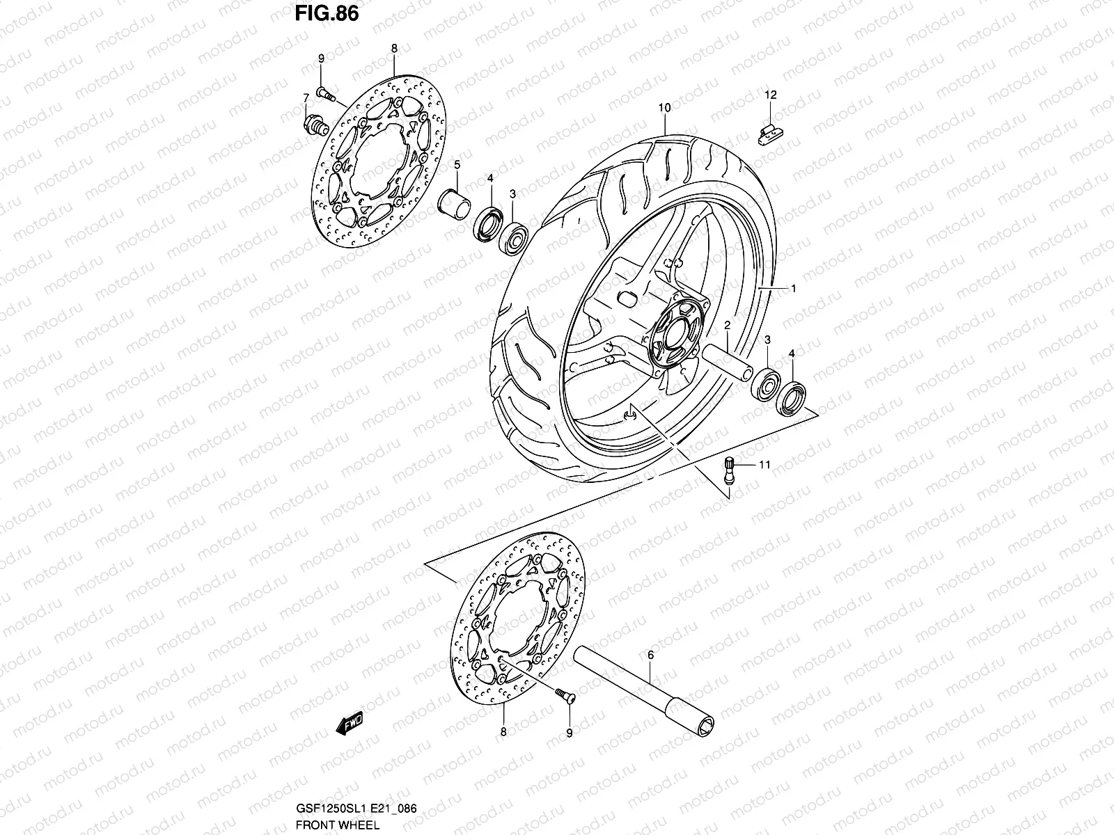 86 - FRONT WHEEL (GSF1250SL1 E21)