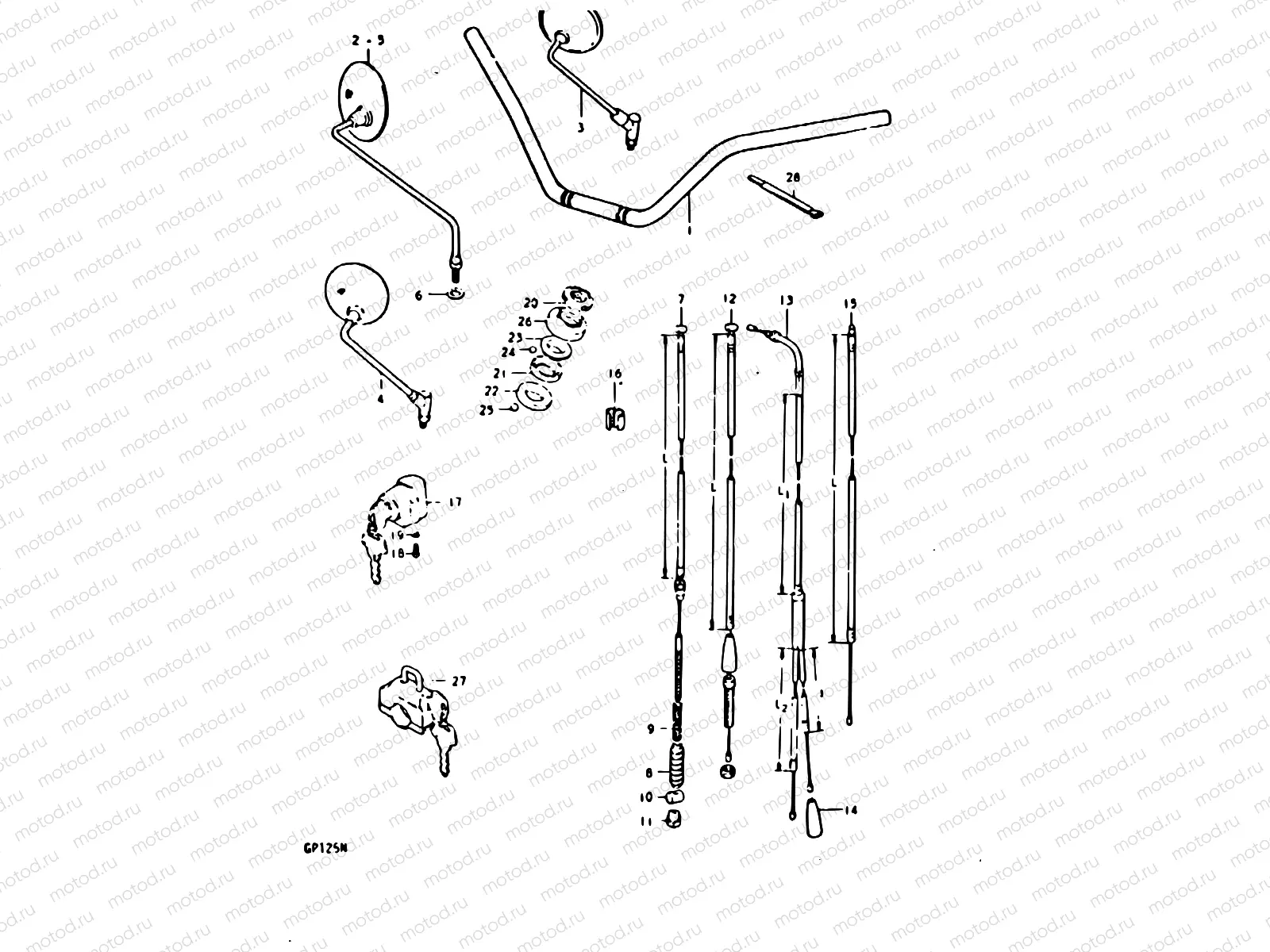 86 - HANDLEBAR (GP125C, GP125UC)