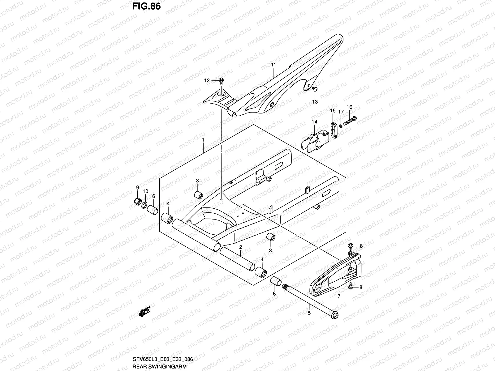 86 - REAR SWINGINGARM