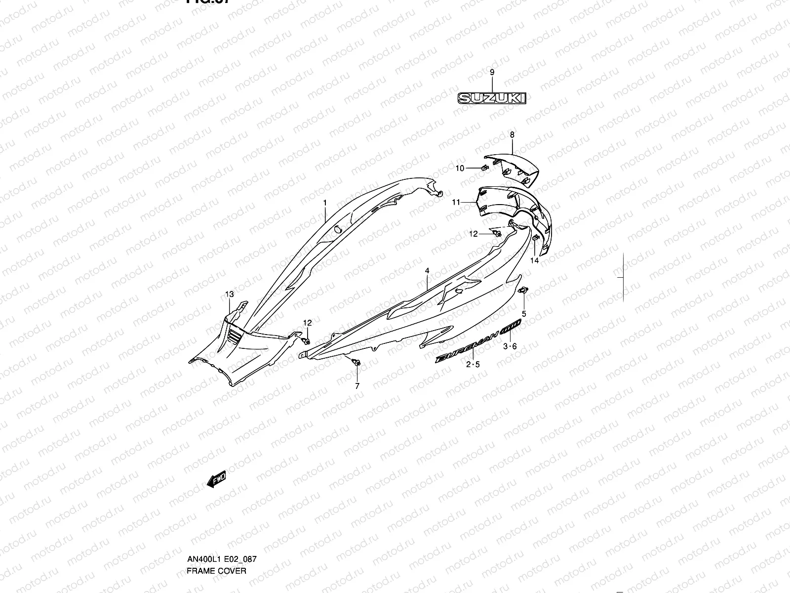 87 - FRAME COVER (AN400AL1 E19)