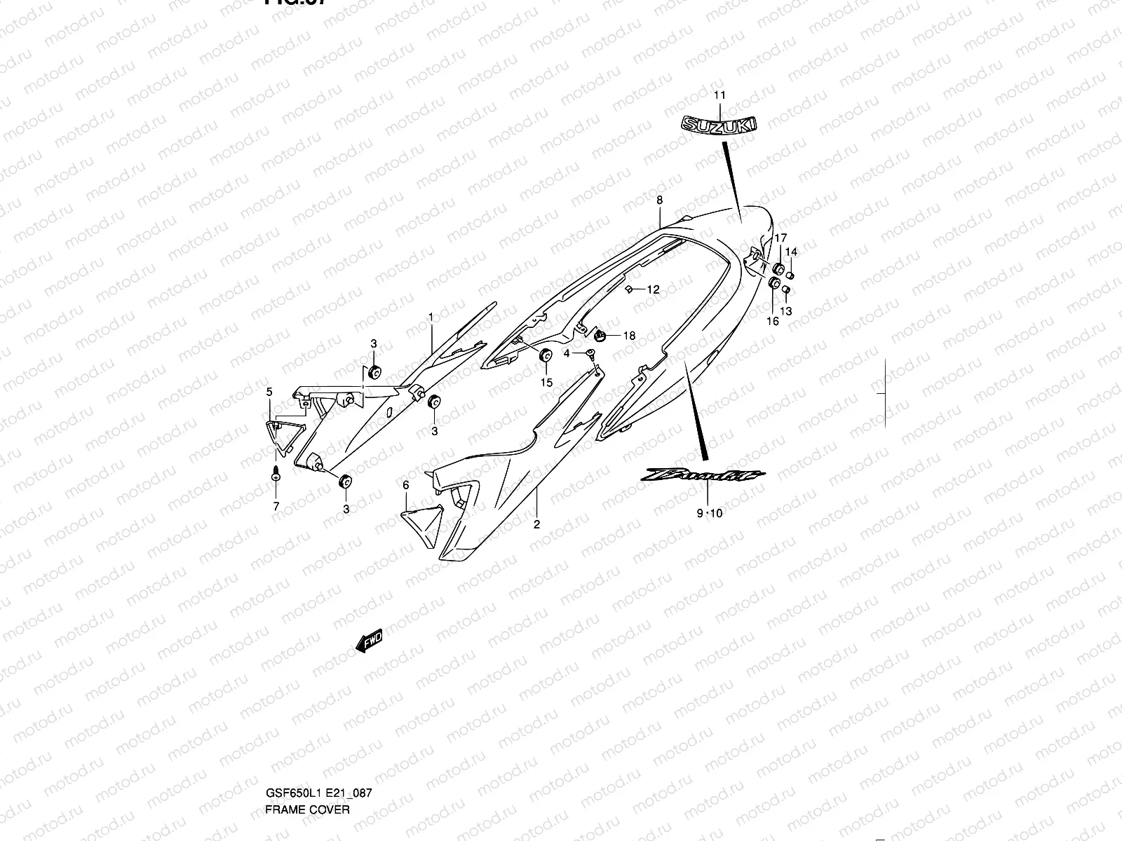 87 - FRAME COVER (GSF650L1 E21)
