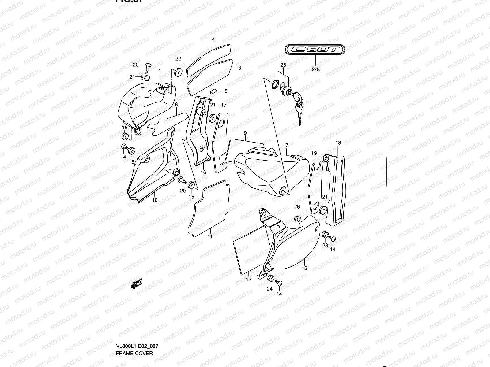 87 - FRAME COVER (VL800TL1 E24)