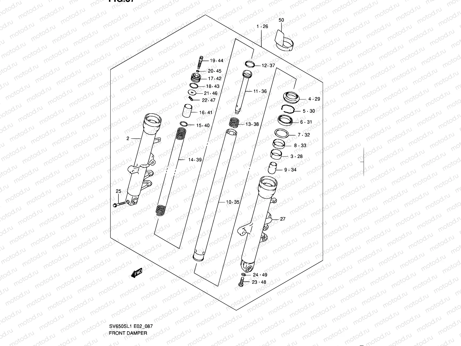 87 - FRONT DAMPER (SV650SAL1 E24)