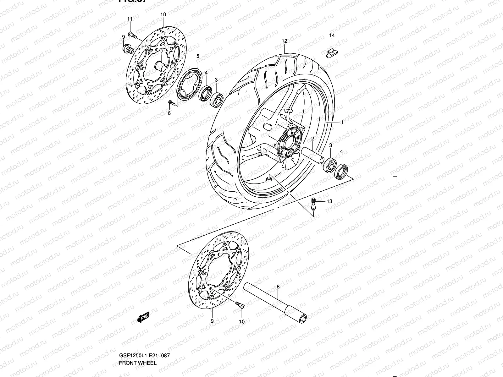 87 - FRONT WHEEL (GSF1250AL1 E21)