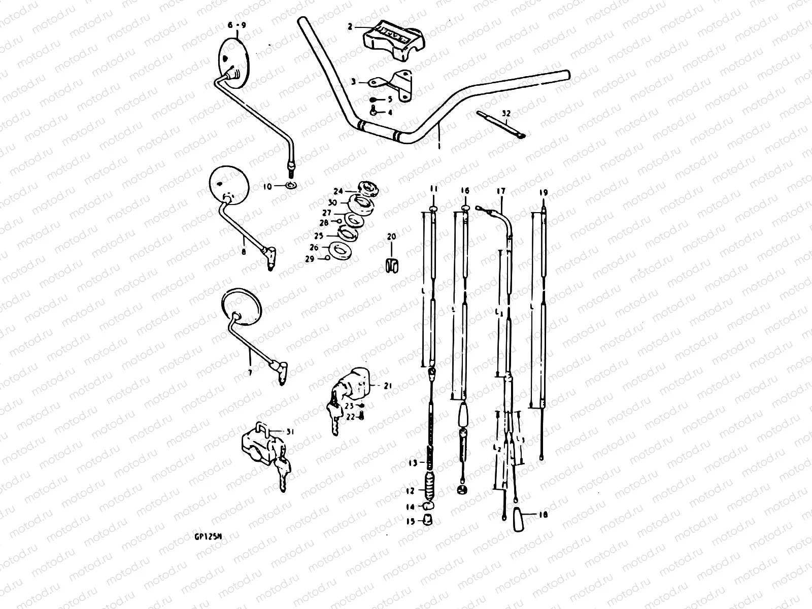 87 - HANDLEBAR (GP125N, GP125UN)