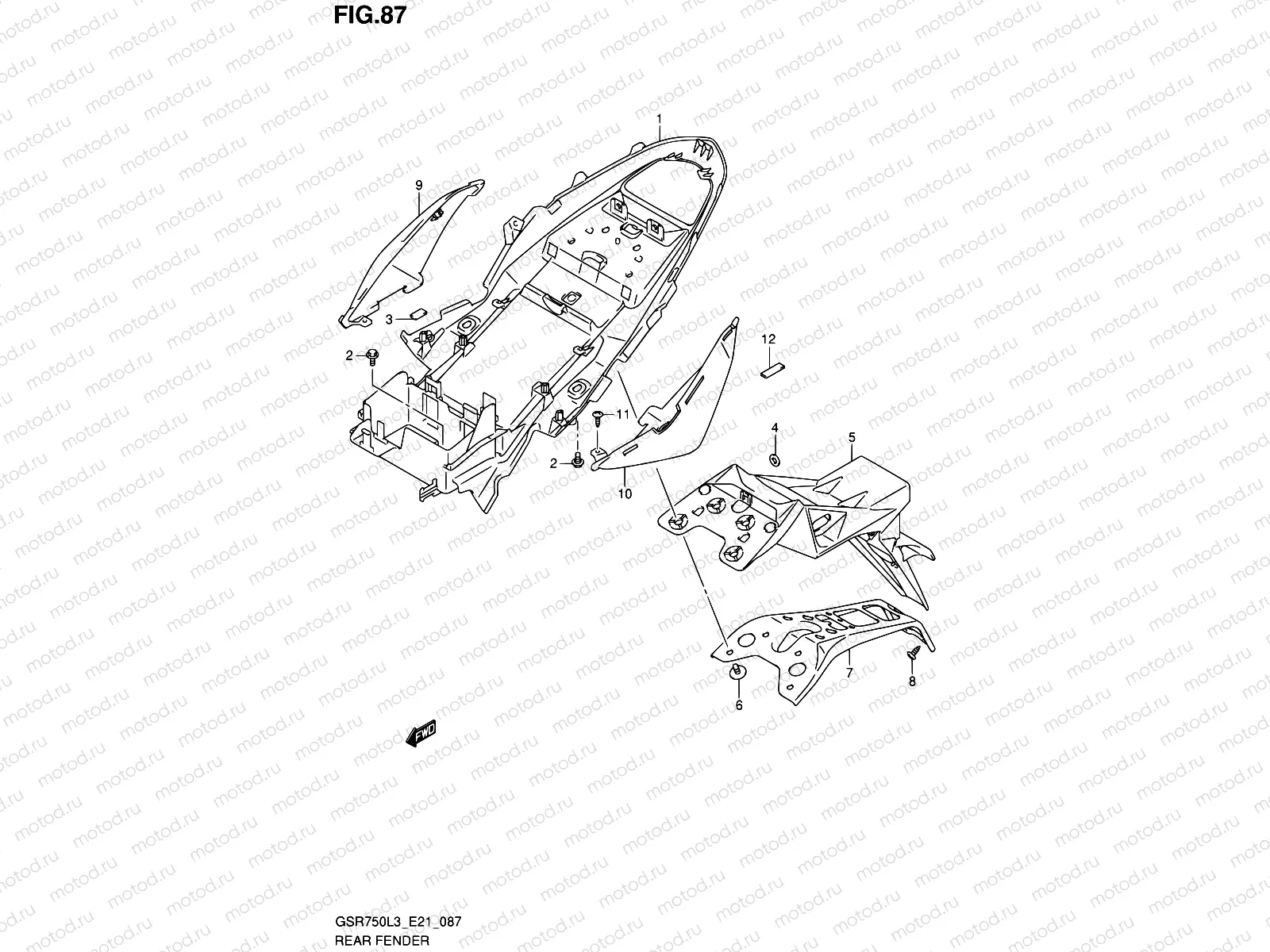 87 - REAR FENDER (GSR750L3 E21)