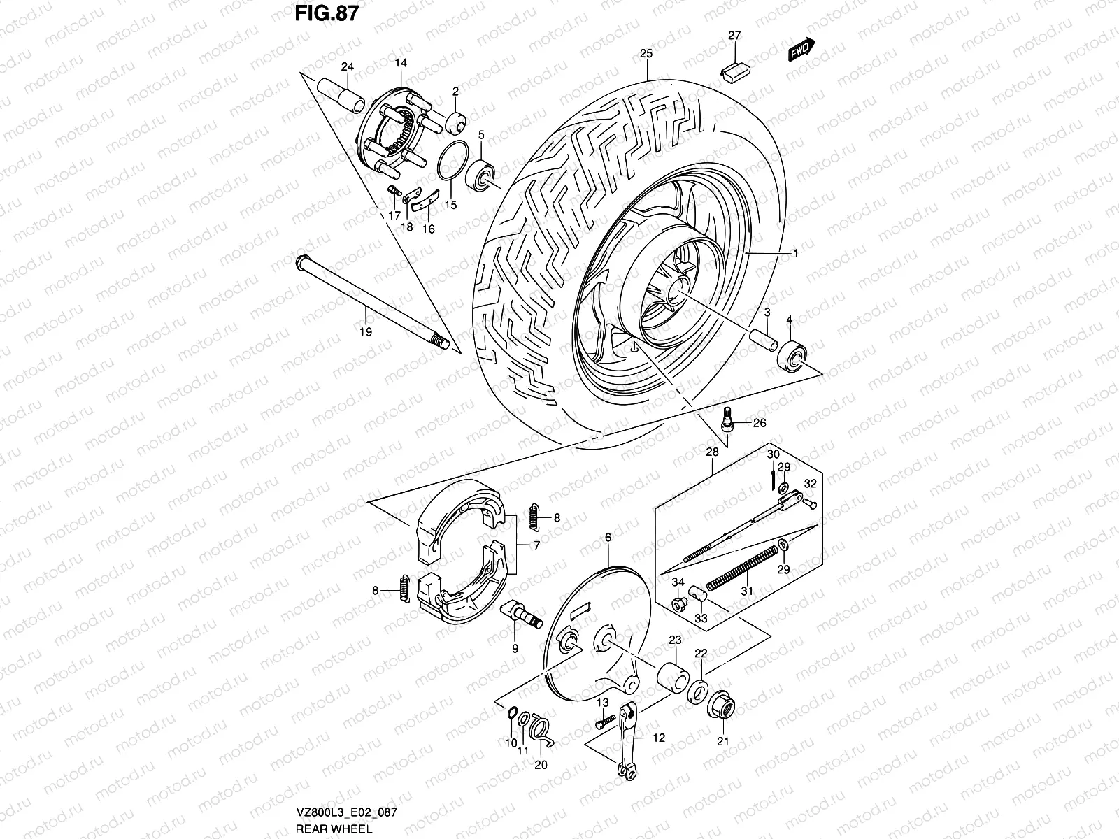 87 - REAR WHEEL