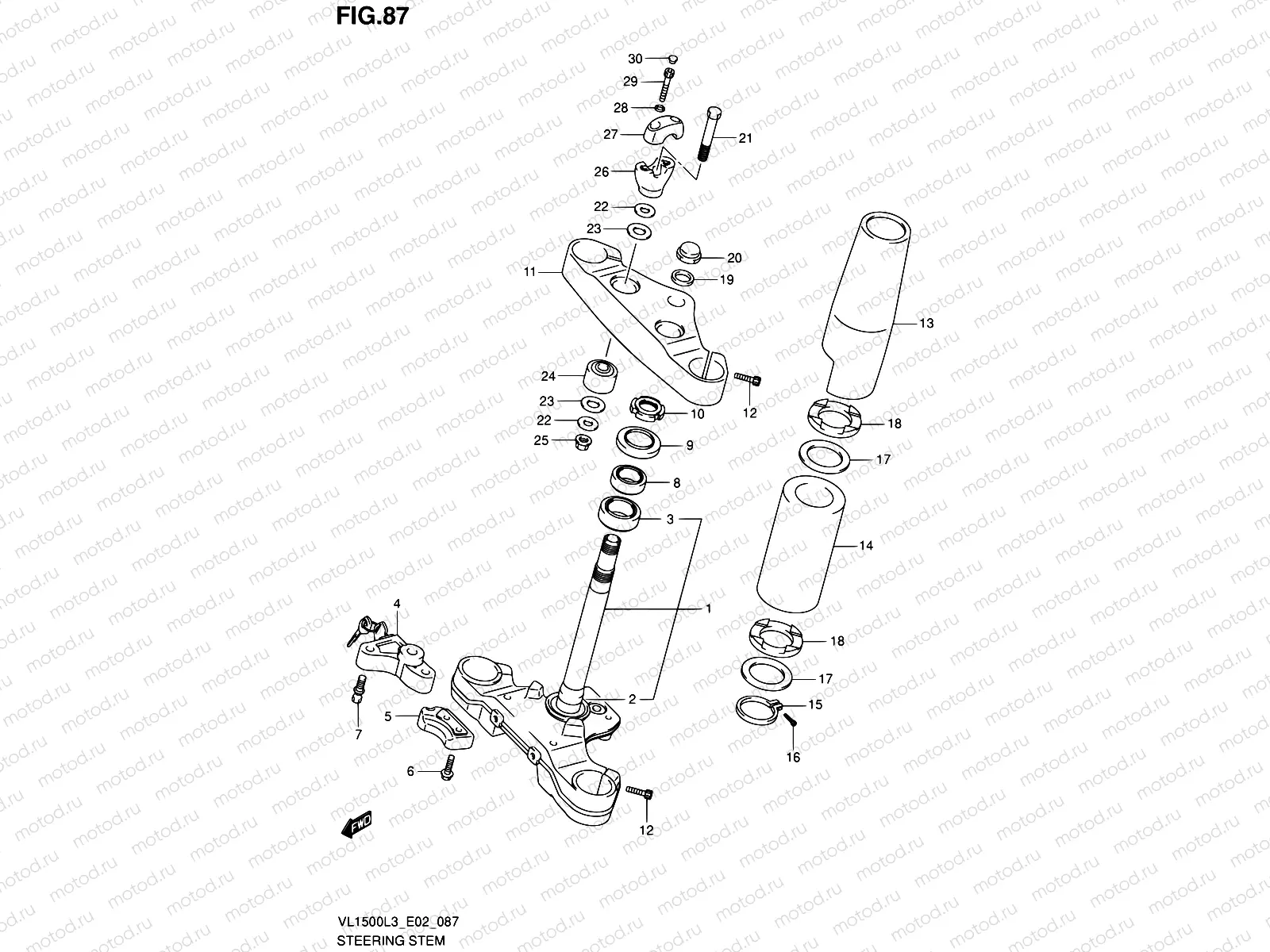 87 - STEERING STEM (VL1500L3 E19)