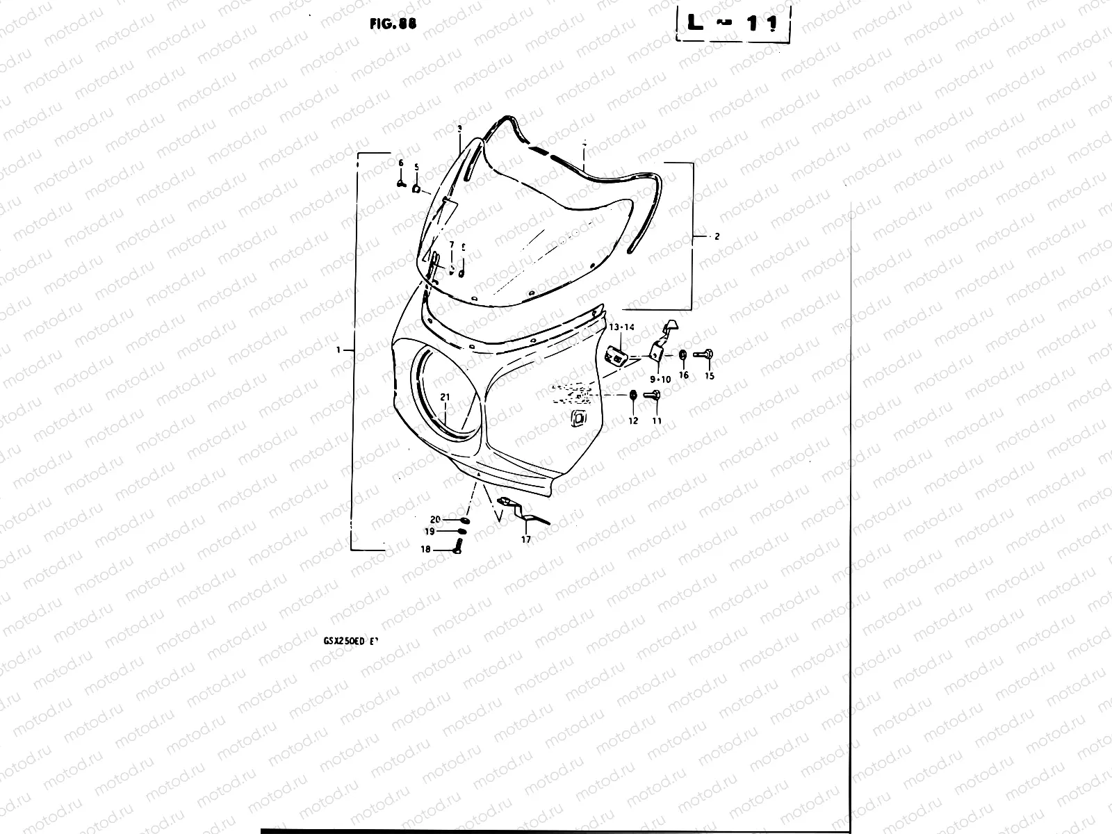 88 - COWLING (GSX250ESZ E02, E04, E06, E24, GSX250SZ E24)