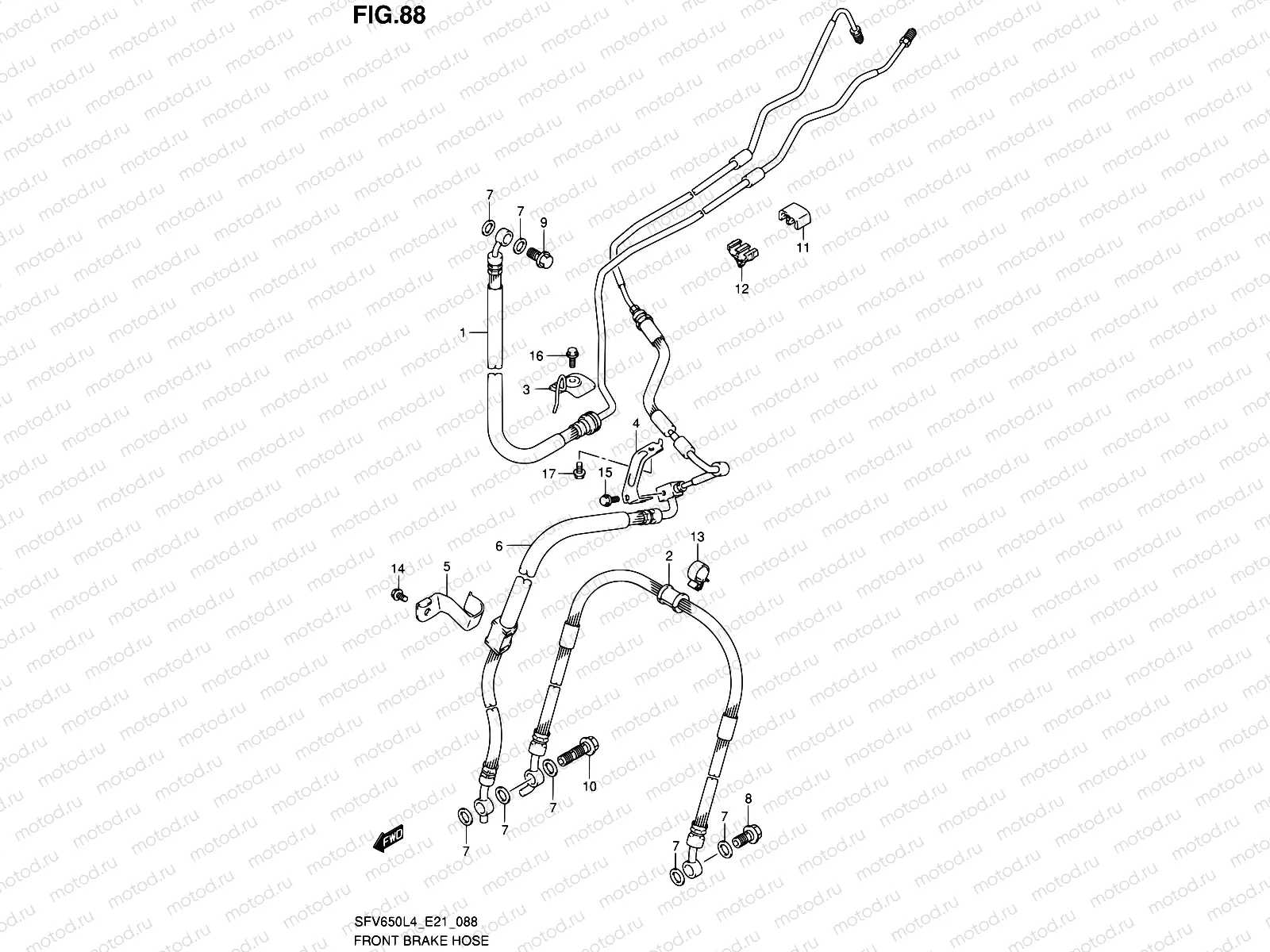 88 - FRONT BRAKE HOSE (SFV650UAL4 E21)