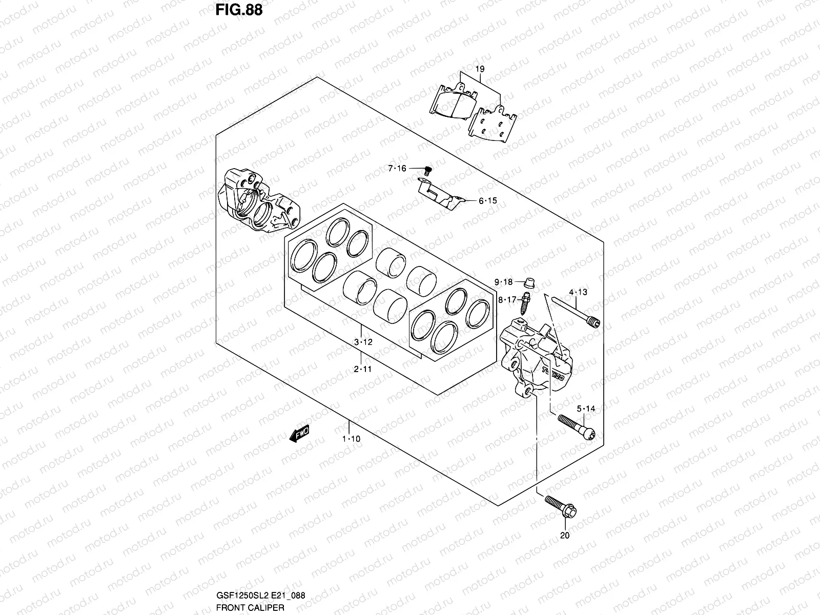 88 - FRONT CALIPER (GSF1250SL2 E21)