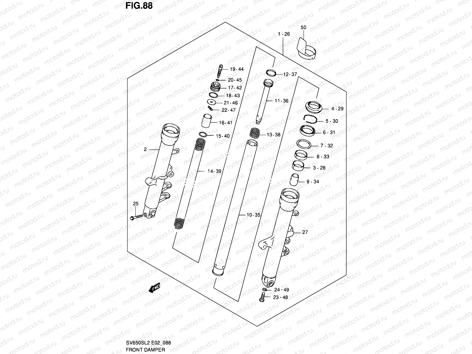 88 - FRONT DAMPER (SV650SAL2 E24)