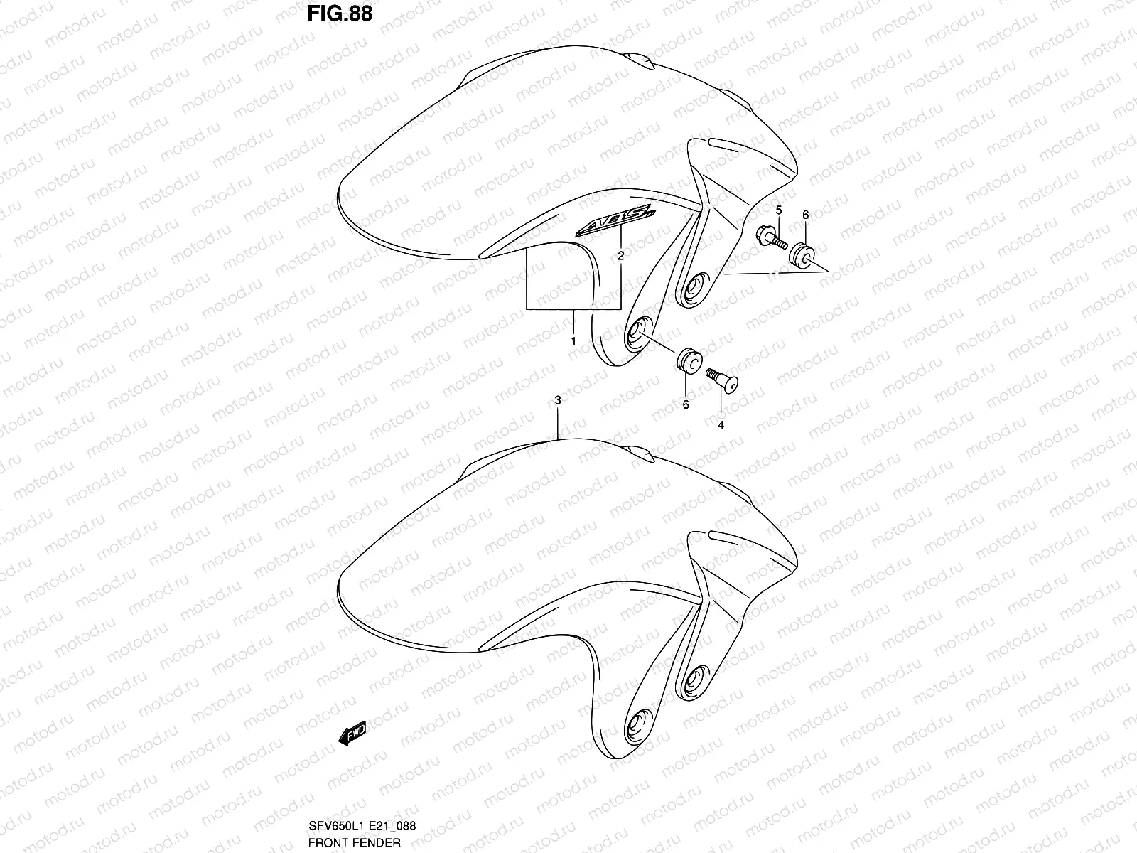 88 - FRONT FENDER (SFV650UAL1 E21)