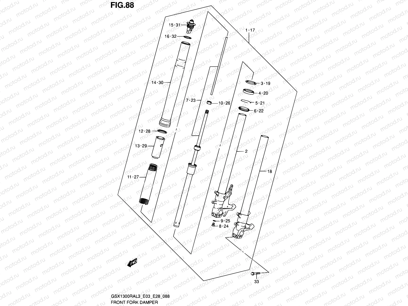88 - FRONT FORK DAMPER (GSX1300RAL3 E28)