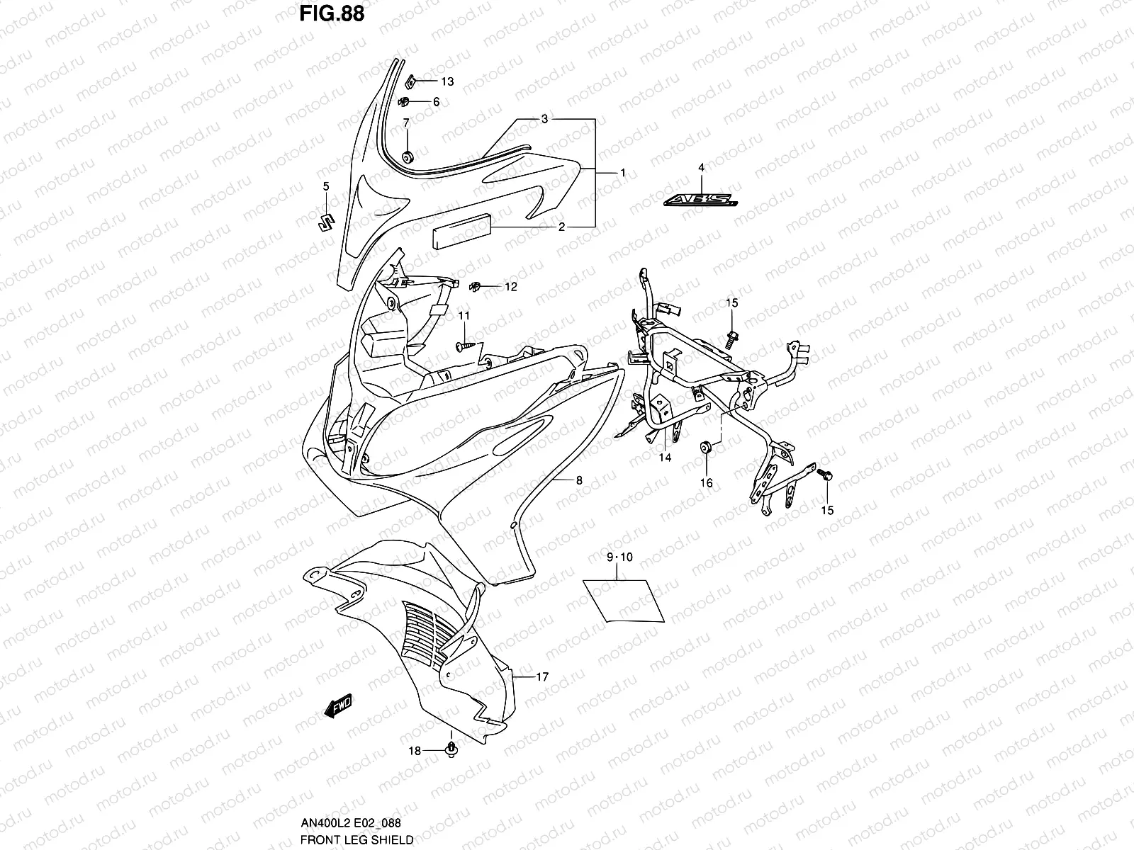 88 - FRONT LEG SHIELD (AN400AL2 E19)