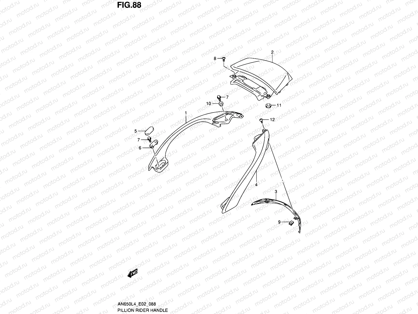88 - PILLION RIDER HANDLE (AN650L4 E19)