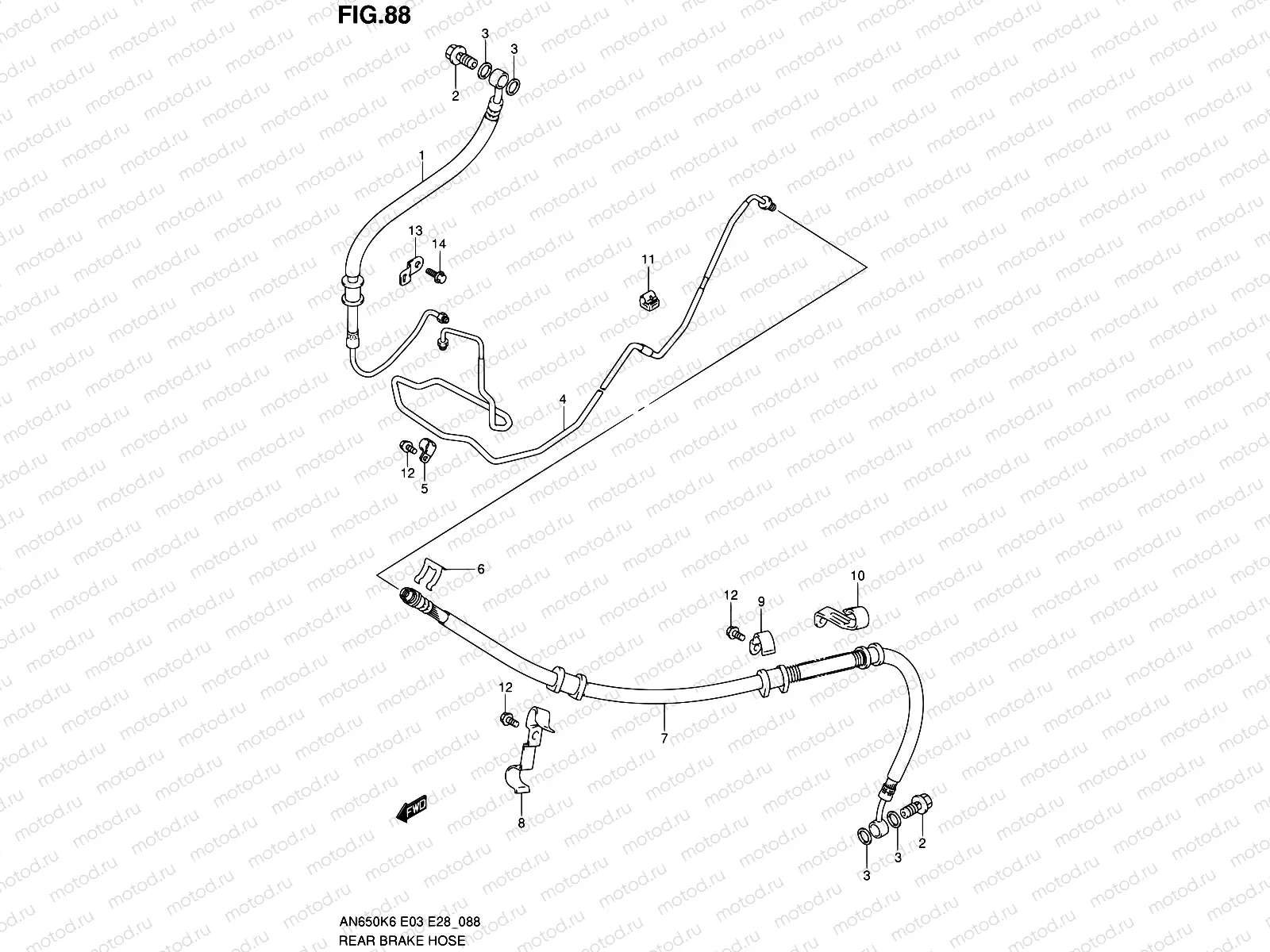 88 - REAR BRAKE HOSE (AN650AK6/AK7/AK8/AK9/AL0)