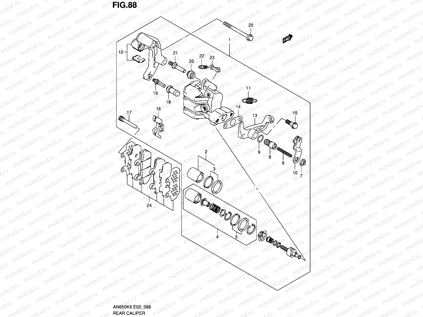 88 - REAR CALIPER (MODEL K6/K7/K8)