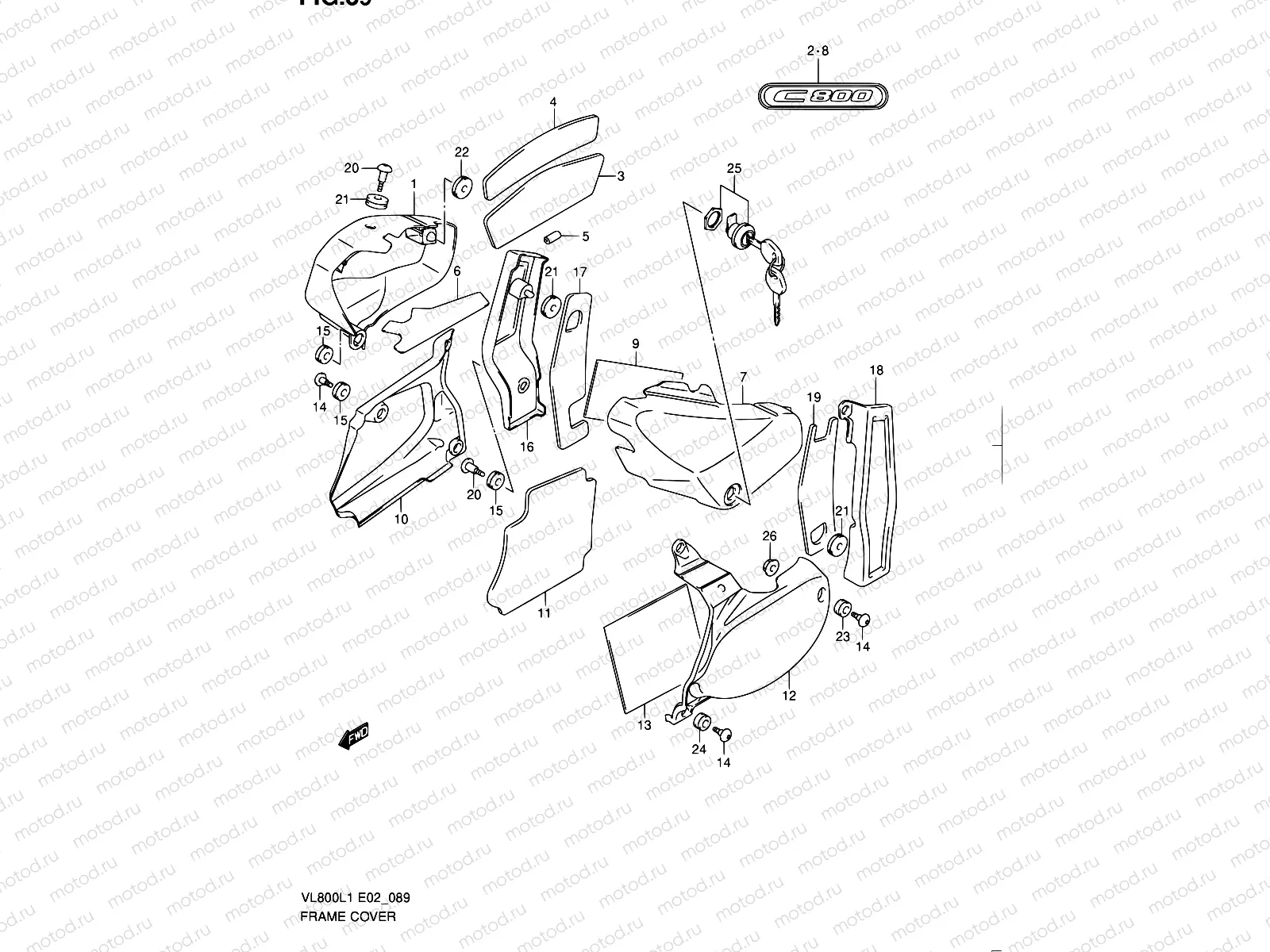 89 - FRAME COVER (VL800CUEL1 E19)