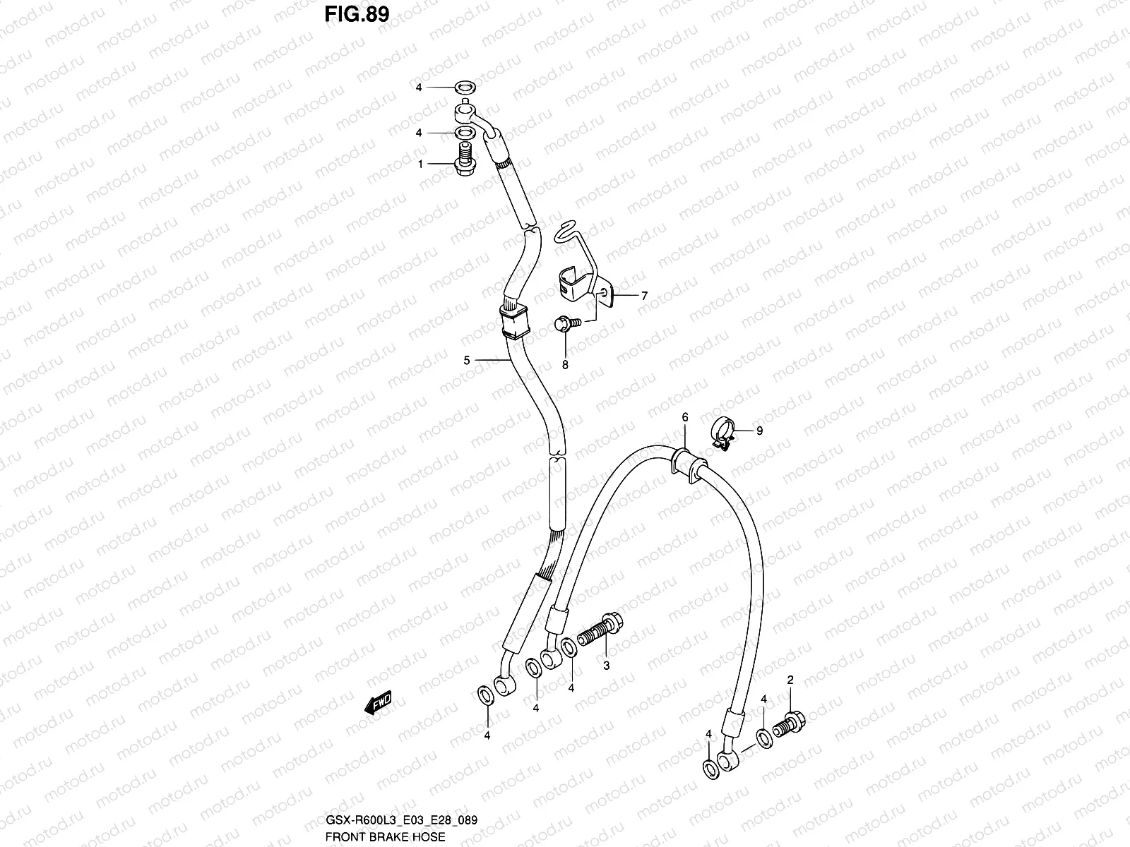 89 - FRONT BRAKE HOSE