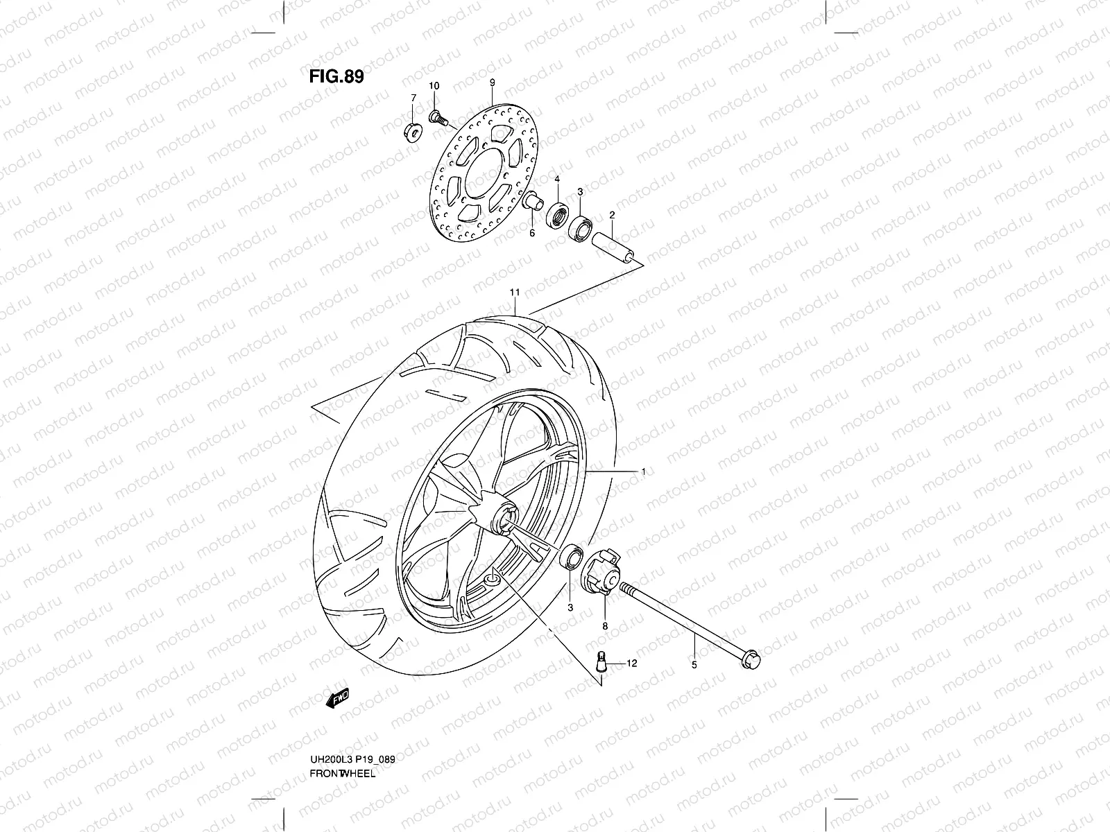 89 - FRONT WHEEL (UH200GL3 P19)
