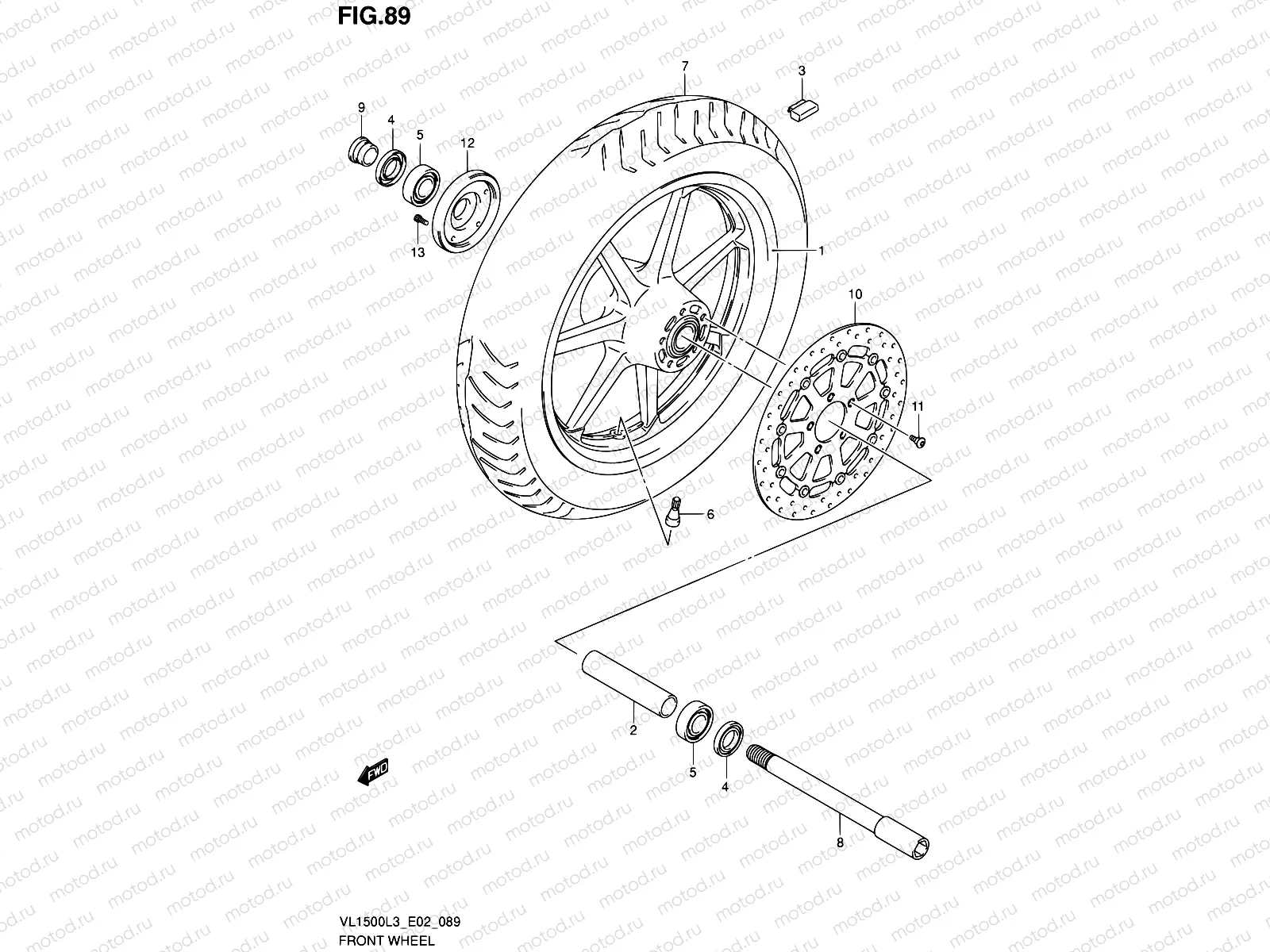 89 - FRONT WHEEL (VL1500L3 E19)