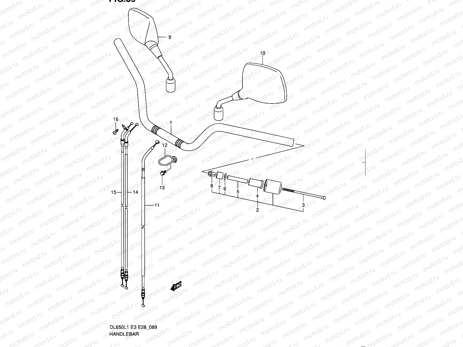89 - HANDLEBAR (DL650AL1 E03)